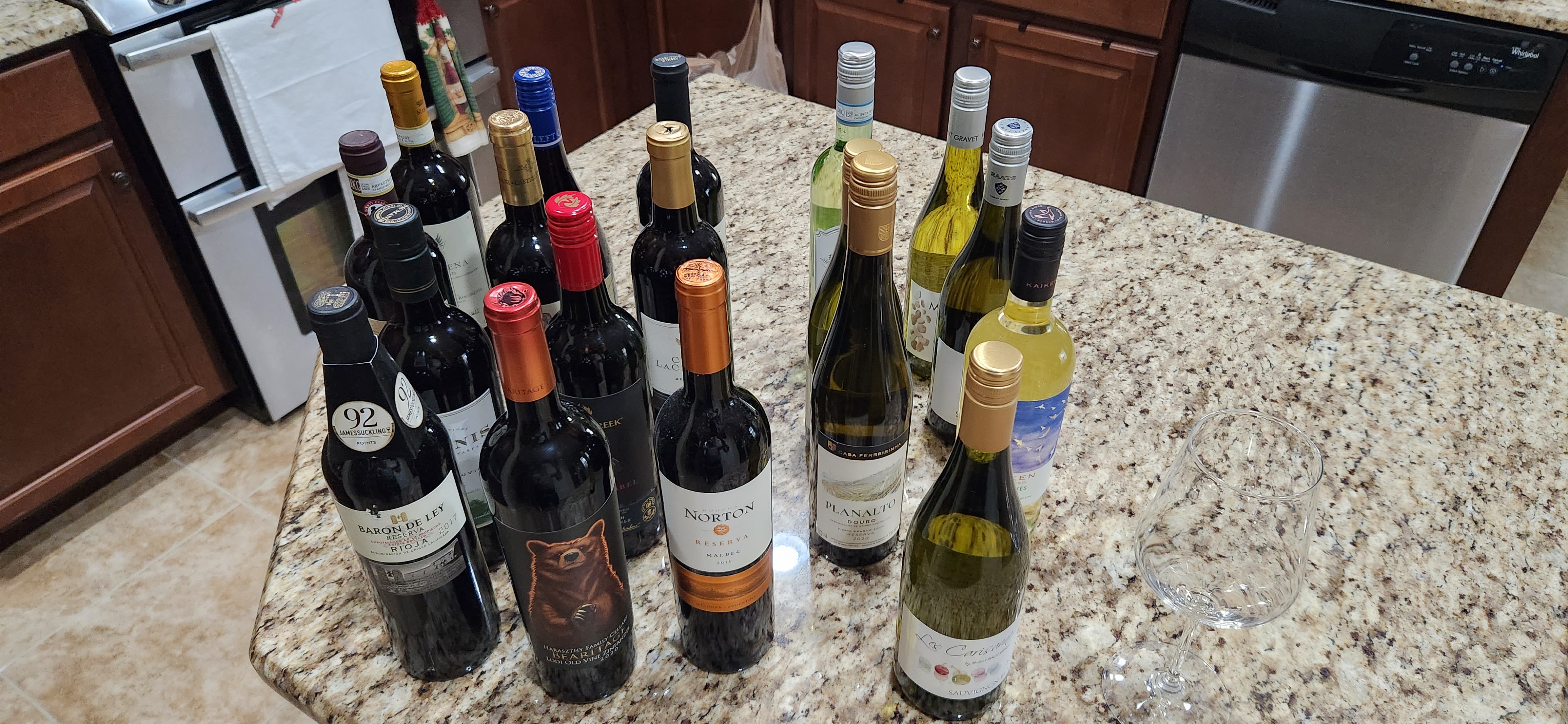 A candid moment during a wine event